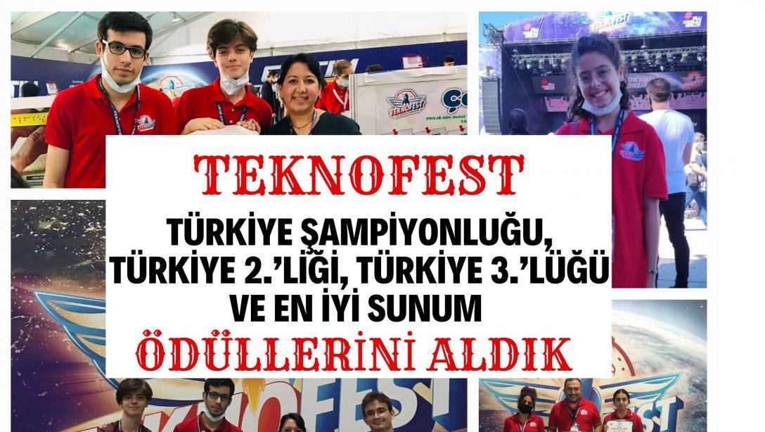 TEKNOFEST'te Türkiye Şampiyonluğu, Türkiye 2.'liği, Türkiye 3.'lüğü ve En İyi Sunum Ödüllerini Aldık