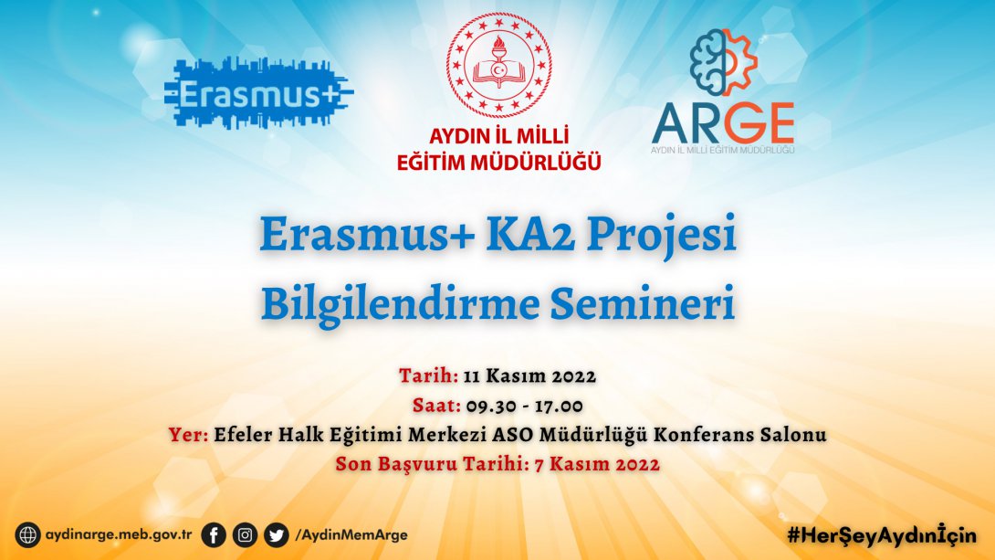 Erasmus+ KA2 Projesi Bilgilendirme Semineri Başvuruları Başlamıştır